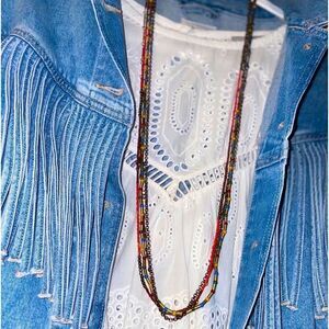 Sundance Vintage 4 Strand Mixed Metal & Beaded Necklace … 1990